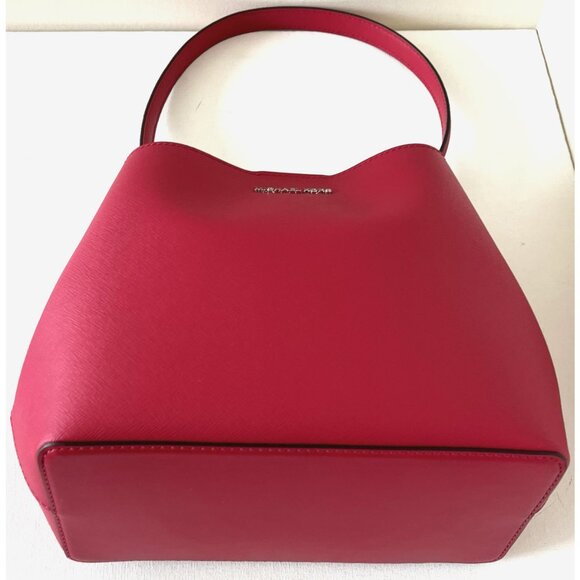 New Michael Kors Pratt Medium Shoulder Bag Dark Raspberry - Picture 4 of 6